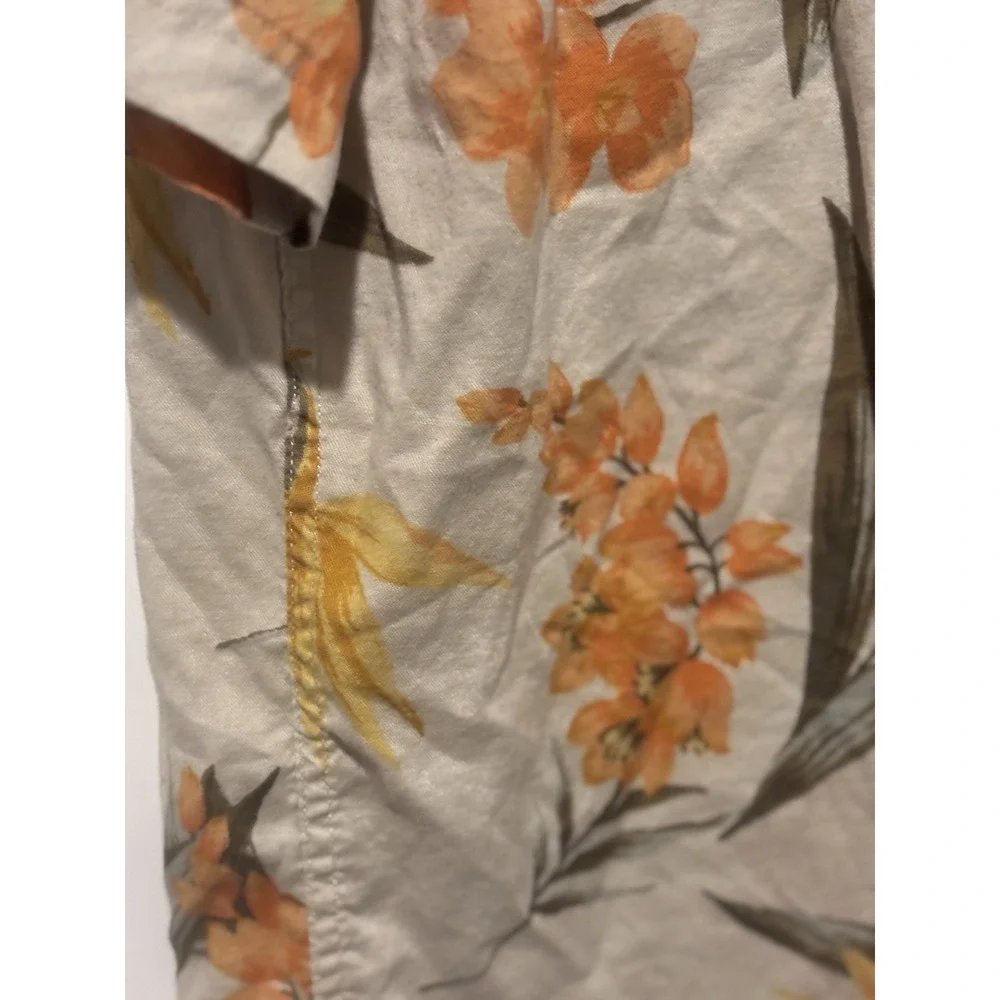 American Eagle Shirt Hawaiian‎ Men's Tropical Button Up Med Yellow Orange